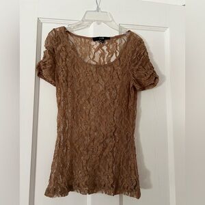 BRAND NEW Brown Forever 21 Lace Top
